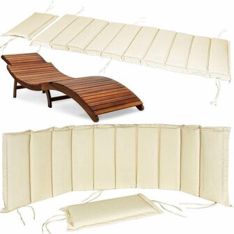 Ligbedkussen 183 x 55 x 7 cm Beige
