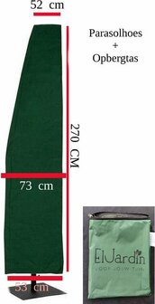 Zweefparasolhoes 350 cm Groen