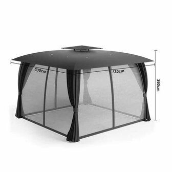 Paviljoen 3.3 x 3.3 Monte Cito Antraciet