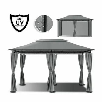 Paviljoen 4x3 Antraciet Haines