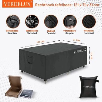Tafelhoes 122 x 71 x 33 cm Zwart