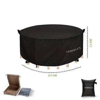 Tafelhoes 171 x 75 cm Rond Zwart