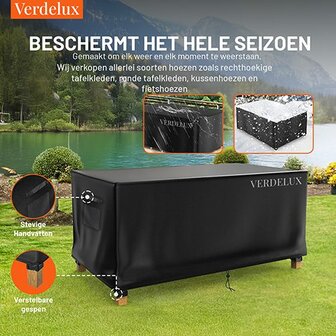 Tafelhoes 281 x 204 x 80 cm Zwart