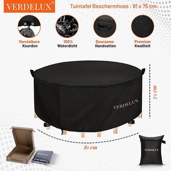 Tafelhoes 81 x 75 cm Rond Zwart
