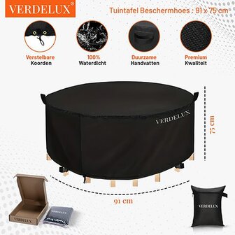 Tafelhoes 91 x 75 cm Rond Zwart