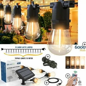Solar Lichtketting 15 lampen 6000 MAH !