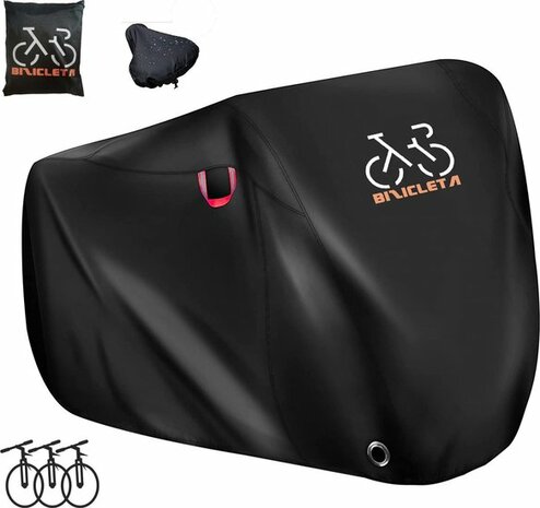 El Jardin - Fiets beschermhoes voor 3 fietsen - Alle weersinvloeden - 115 x 118 x 207 cm (B*H*L) - 300D - Zadelhoes - Beschermzak