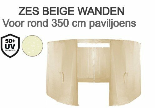 El Jardin - Zijwanden voor Rond Partytent - 350 - Beige - Voor paviljoen