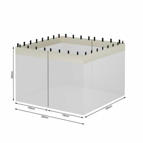 Insectennet 3 x 3 x 2 Beige