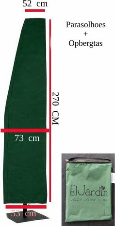 Zweefparasolhoes 350 cm Groen