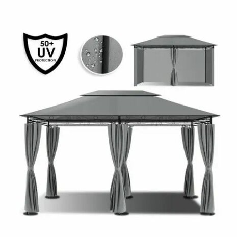 Paviljoen 4x3 Antraciet Haines