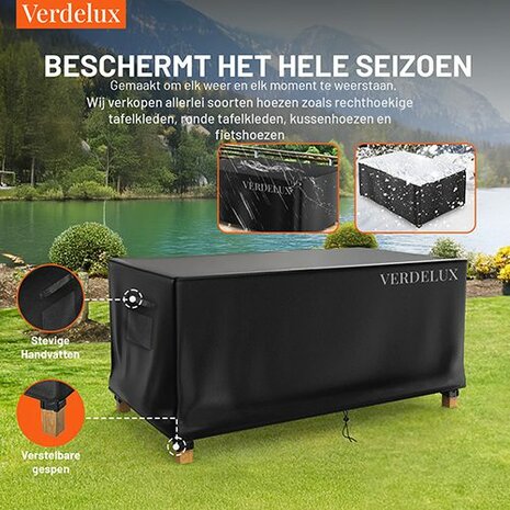 Tafelhoes 281 x 204 x 80 cm Zwart