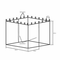 Insectennet 300 x 300 x 200 - Partytent - Zwart
