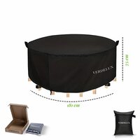 Tafelhoes 181 x 75 cm Rond Zwart