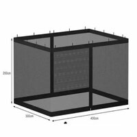 Insectennet 4 x 3 x 2 m Zwart - 2 ritsen